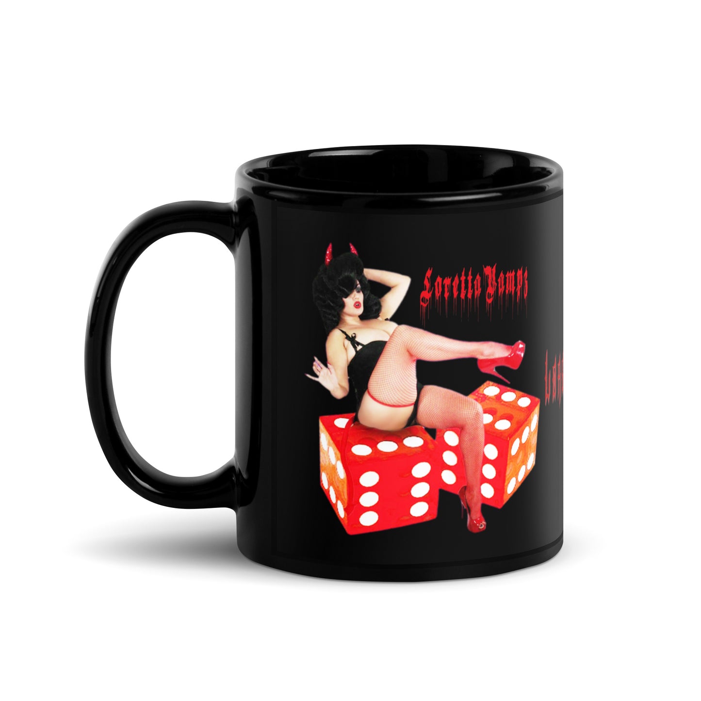Vampz Dice Black Glossy Mug