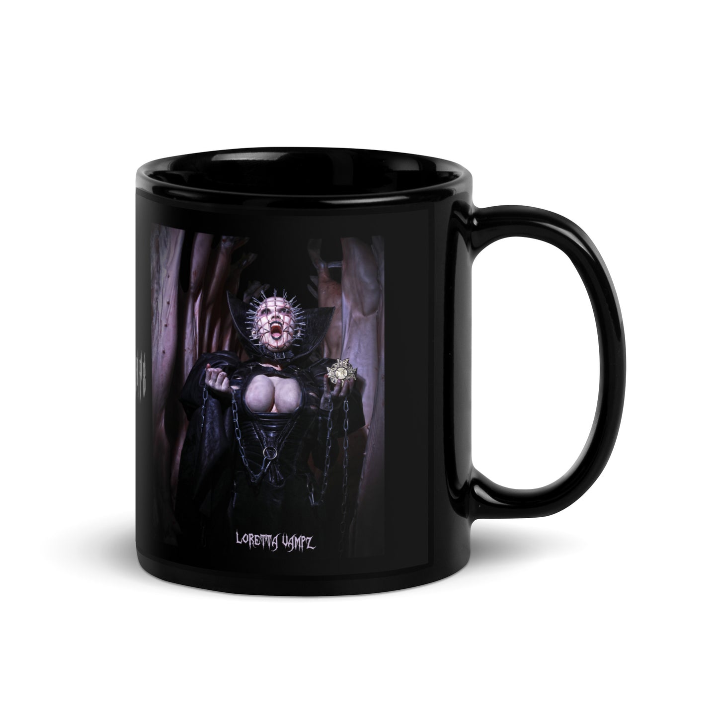 Vampz Lady Pinhead Black Glossy Mug