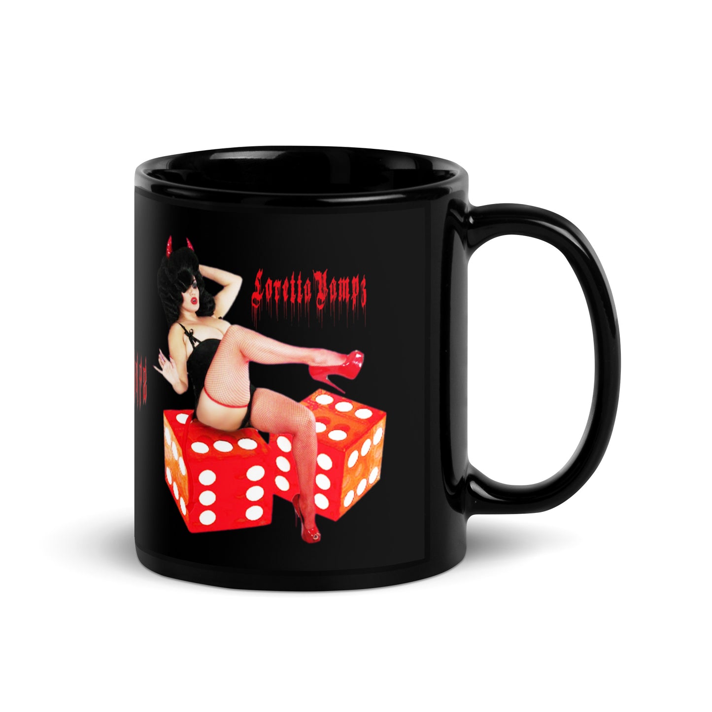Vampz Dice Black Glossy Mug